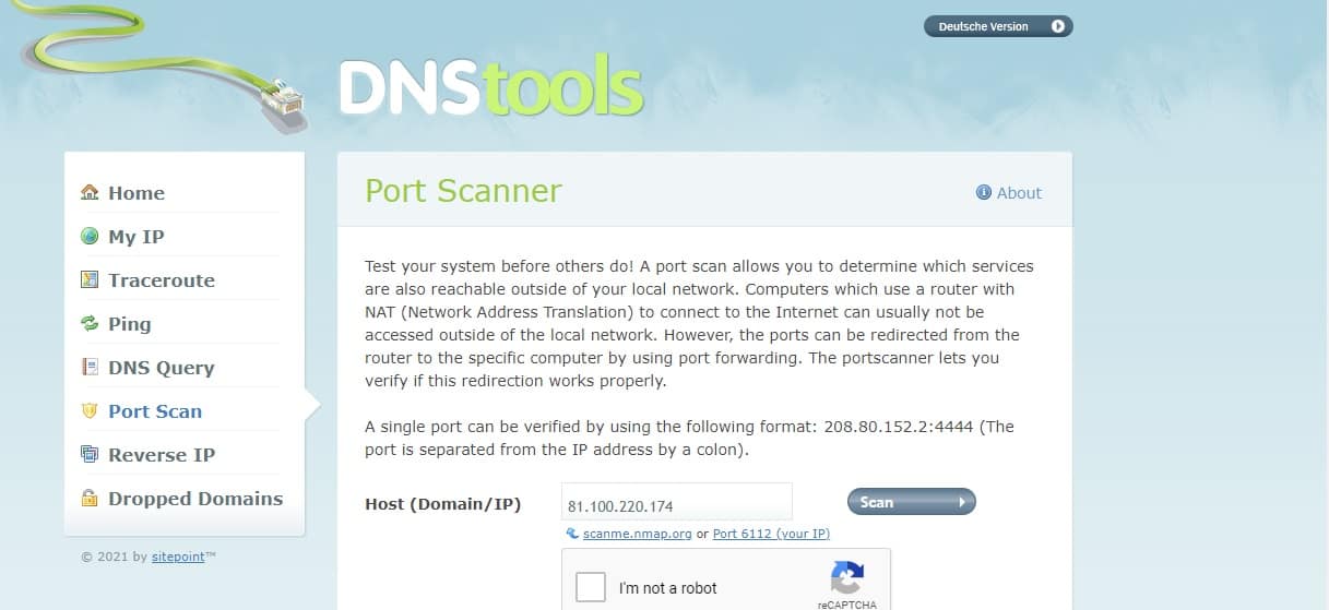 DNS Tools Port Scanner