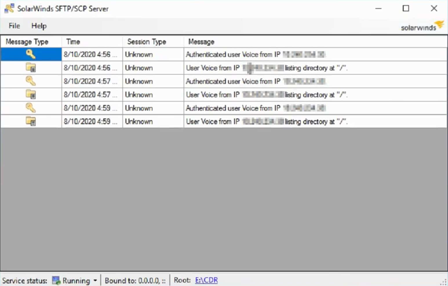 SolarWinds SFTP-SCP Server screenshot