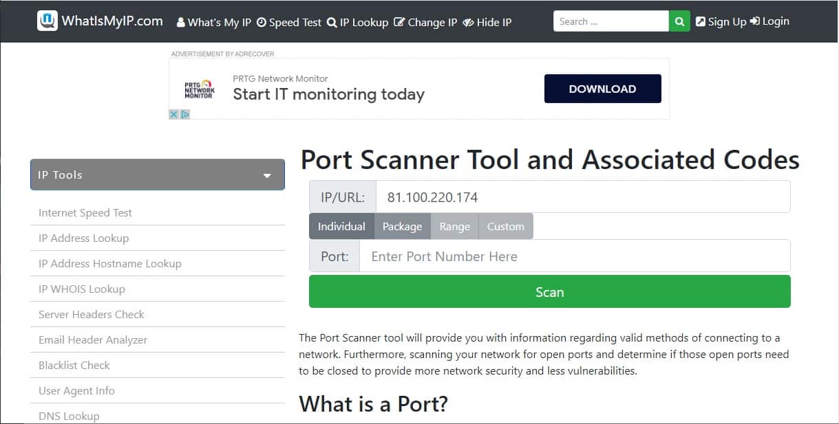 What is my IP Port Scanner