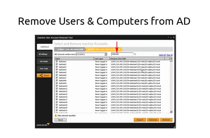 active directory cleanup tools for removing computer and user accounts