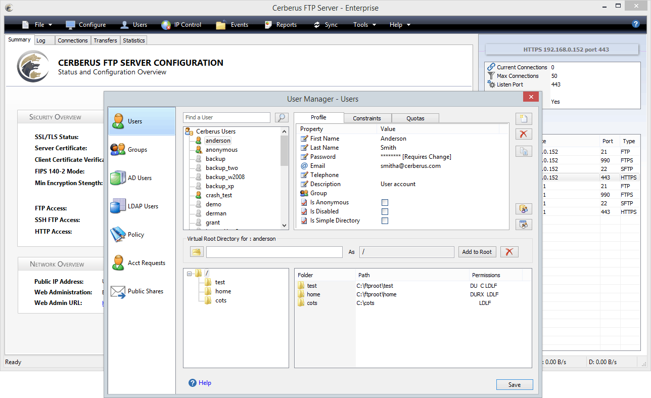 cerberus sftp server screenshot and download