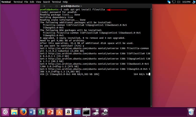 filezilla ubuntu install