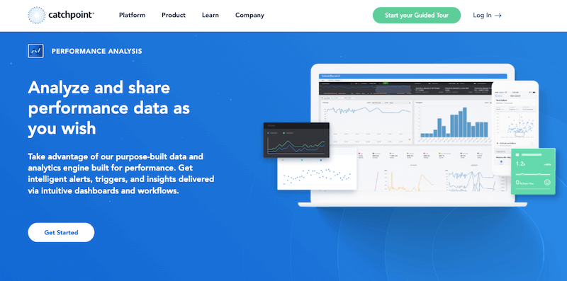 Catchpoint data and analytics engine for monitoring performance