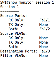 show monitor session command